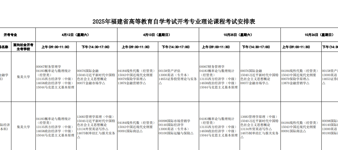 福建自考